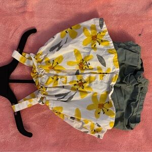 Floral Yellow and Gray Kids Bottoms